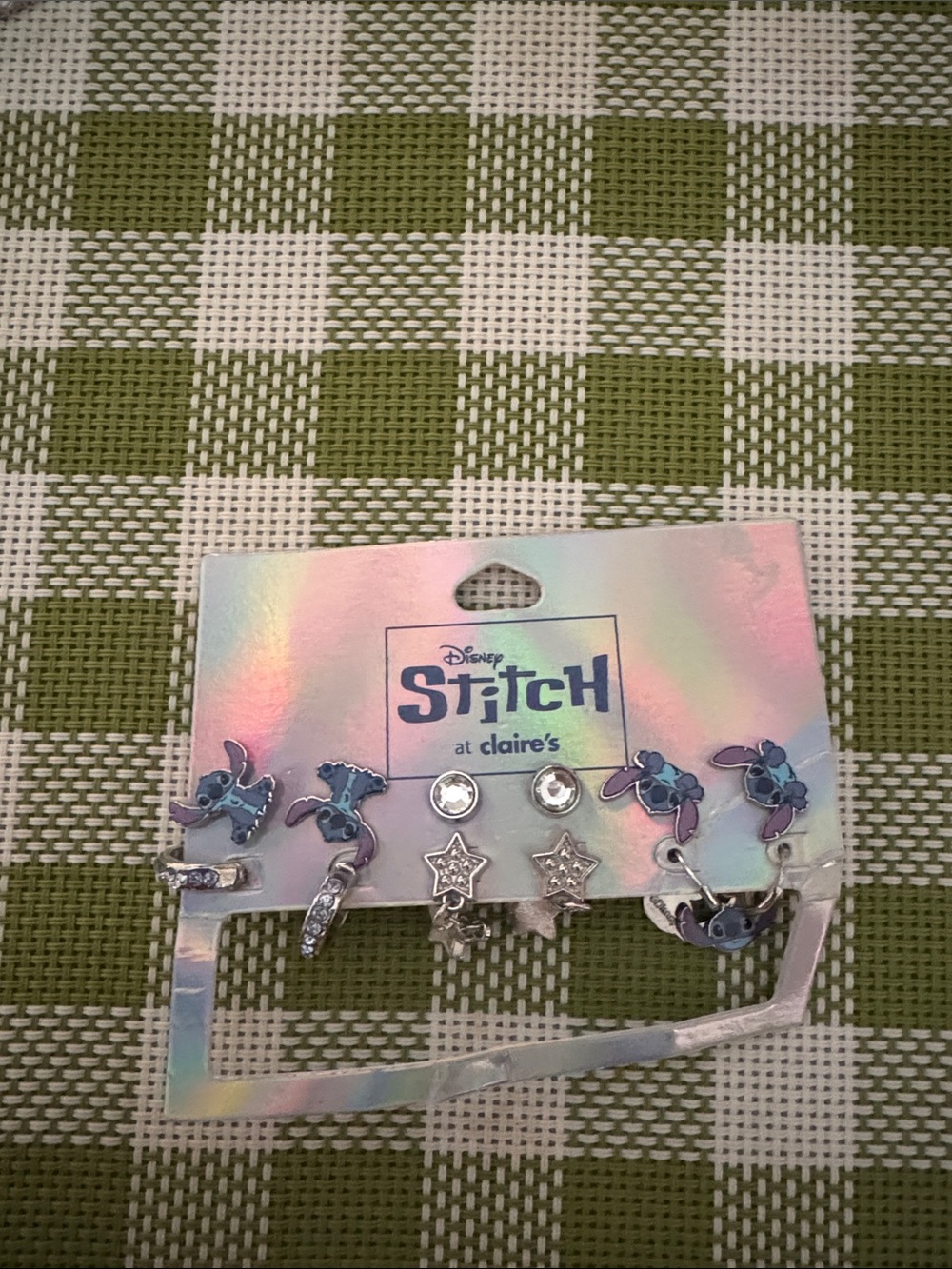 Disney Stitch Earring Set in Blue and Silver